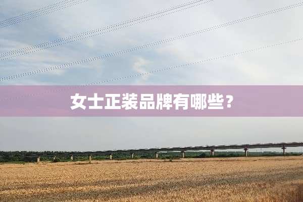 女士正装品牌有哪些？