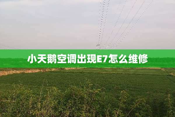 小天鹅空调出现E7怎么维修
