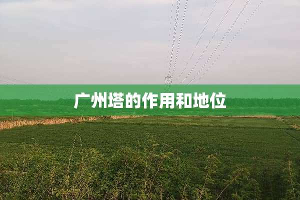 广州塔的作用和地位