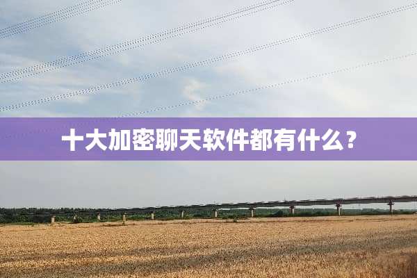 十大加密聊天软件都有什么？