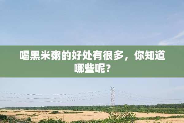 喝黑米粥的好处有很多，你知道哪些呢？