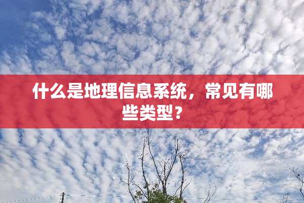什么是地理信息系统，常见有哪些类型？