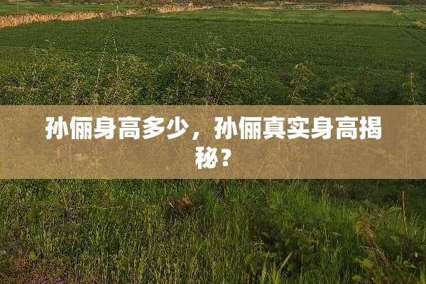 孙俪身高多少，孙俪真实身高揭秘？