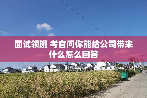 面试领班 考官问你能给公司带来什么怎么回答