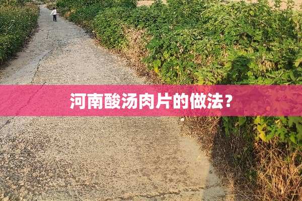 河南酸汤肉片的做法？