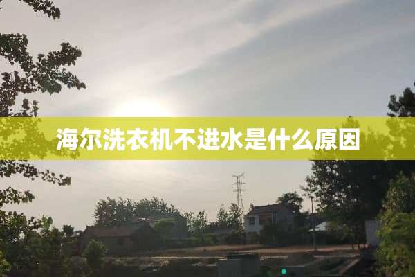 海尔洗衣机不进水是什么原因