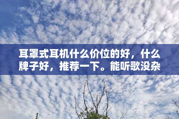 耳罩式耳机什么价位的好，什么牌子好，推荐一下。能听歌没杂音就ok