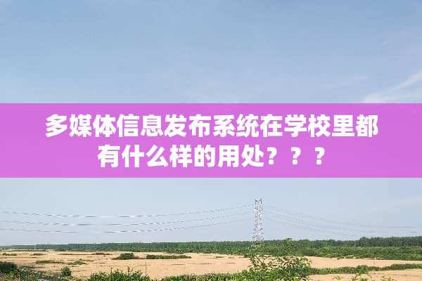 多媒体信息发布系统在学校里都有什么样的用处？？？