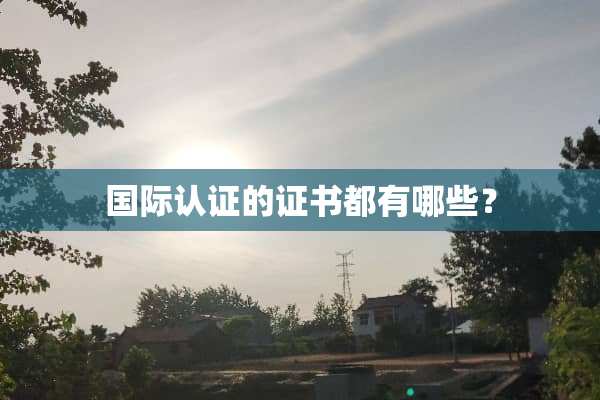 国际认证的证书都有哪些？
