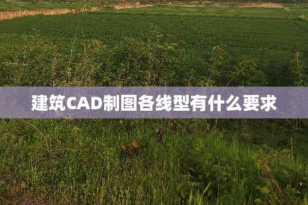 建筑CAD制图各线型有什么要求