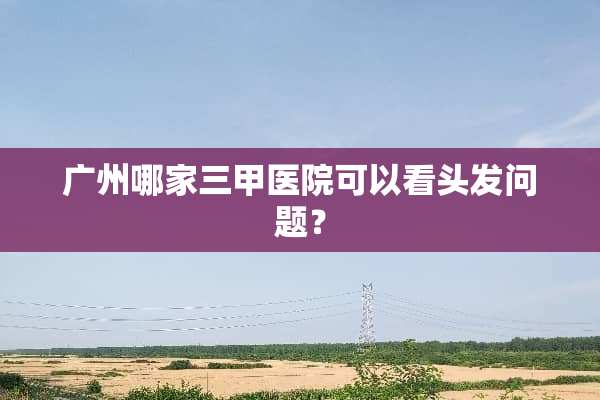 广州哪家三甲医院可以看头发问题？