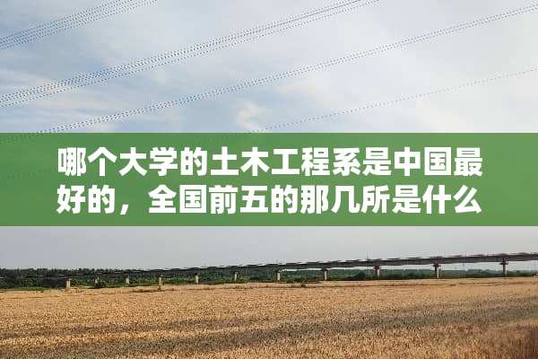 哪个大学的土木工程系是中国最好的，全国前五的那几所是什么？