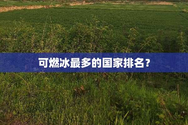 可燃冰最多的国家排名？