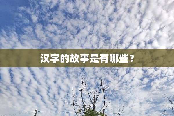 汉字的故事是有哪些？