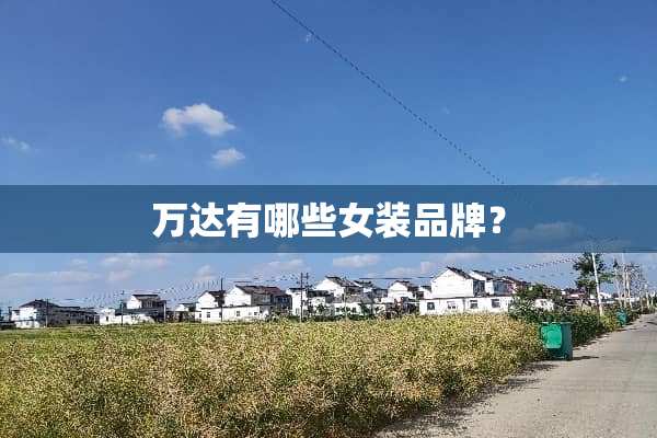 万达有哪些女装品牌？