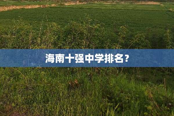 海南十强中学排名？