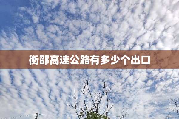衡邵高速公路有多少个出口