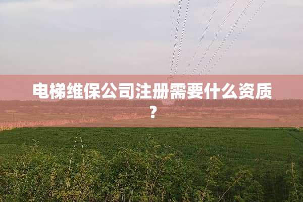 电梯维保公司注册需要什么资质？
