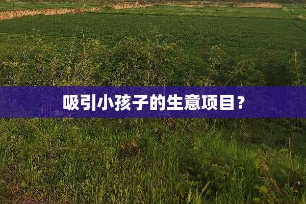 吸引小孩子的生意项目？