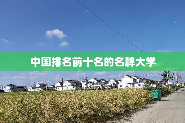中国排名前十名的名牌大学