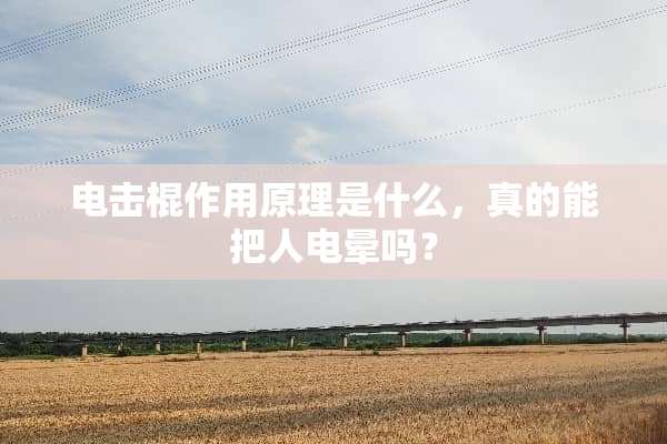 电击棍作用原理是什么，真的能把人电晕吗？