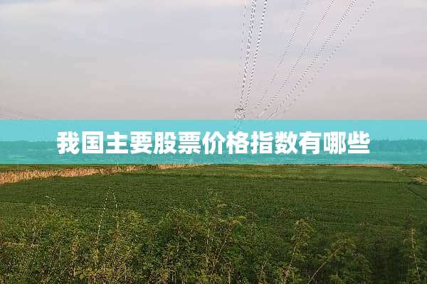 我国主要股票价格指数有哪些
