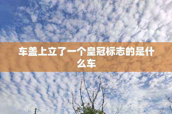 车盖上立了一个皇冠标志的是什么车