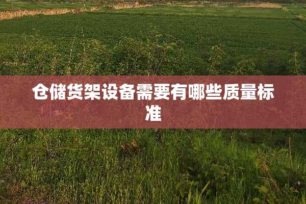仓储货架设备需要有哪些质量标准