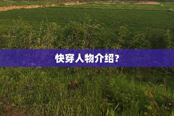 快穿人物介绍？