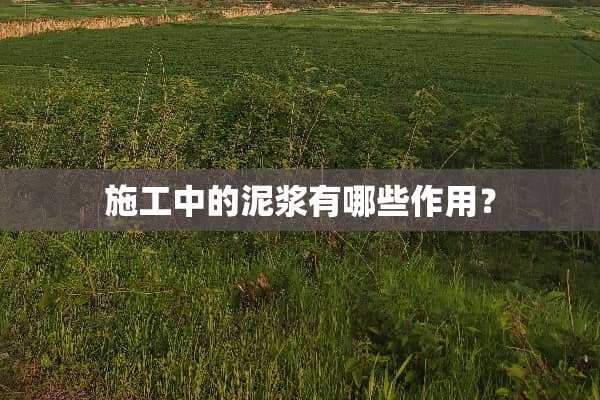 施工中的泥浆有哪些作用？