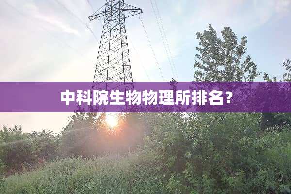 中科院生物物理所排名？