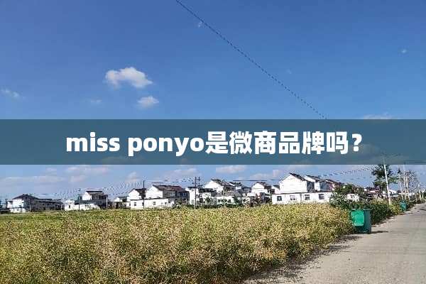 miss ponyo是微商品牌吗？