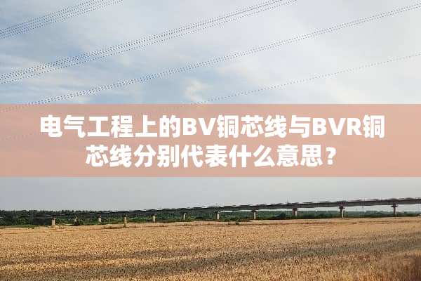 电气工程上的BV铜芯线与BVR铜芯线分别代表什么意思？