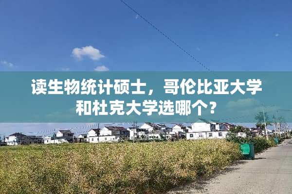 读生物统计硕士，哥伦比亚大学和杜克大学选哪个？