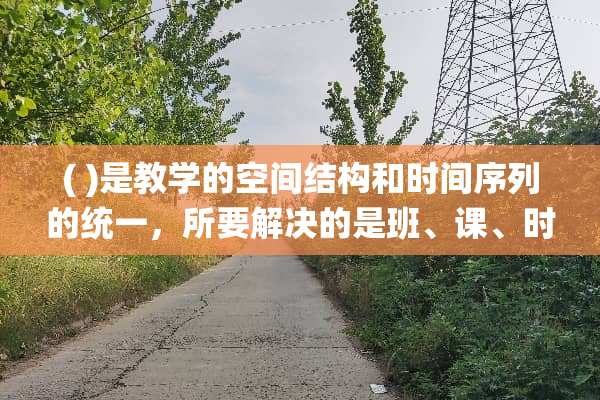 ( )是教学的空间结构和时间序列的统一，所要解决的是班、课、时的问题？