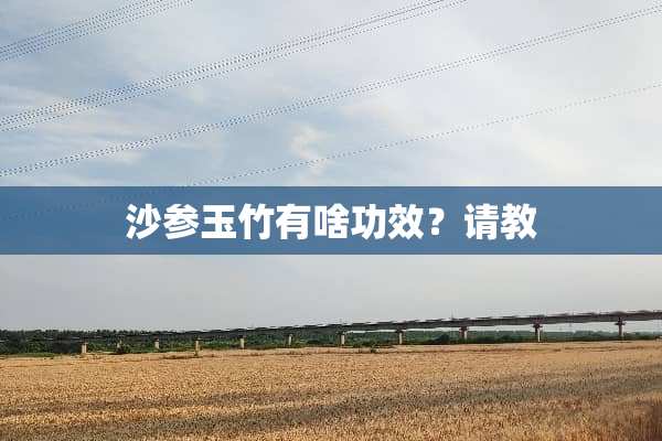 沙参玉竹有啥功效？请教