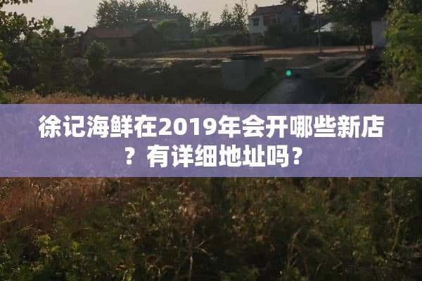 徐记海鲜在2019年会开哪些新店？有详细地址吗？