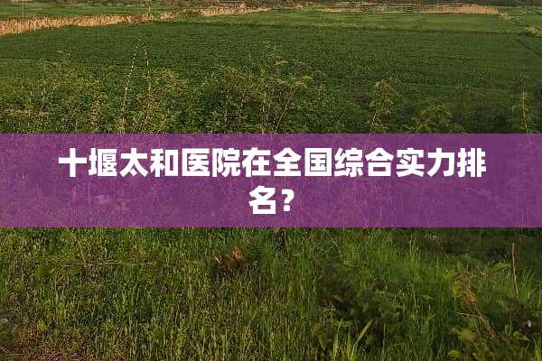 十堰太和医院在全国综合实力排名？