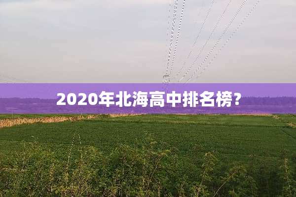 2020年北海高中排名榜？
