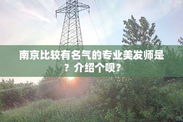 南京比较有名气的专业美发师是？介绍个呗？