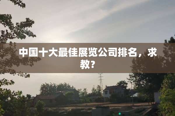 中国十大最佳展览公司排名，求教？