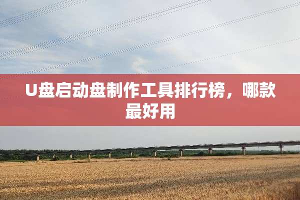 U盘启动盘制作工具排行榜，哪款最好用