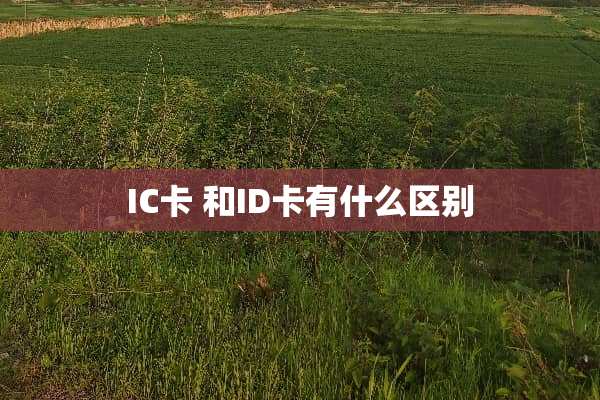 IC卡 和ID卡有什么区别