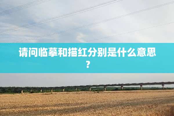 请问临摹和描红分别是什么意思？