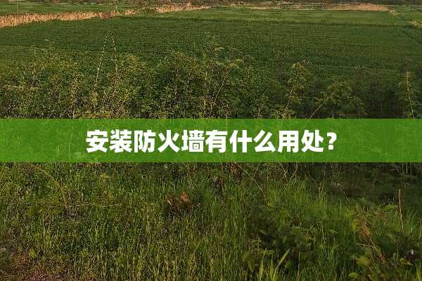 安装防火墙有什么用处？