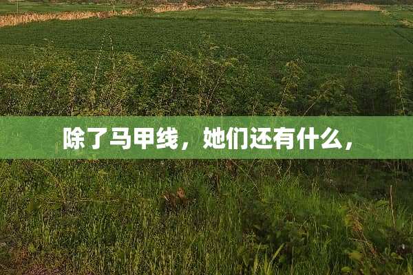 除了马甲线，她们还有什么，