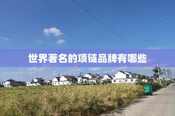 世界著名的项链品牌有哪些