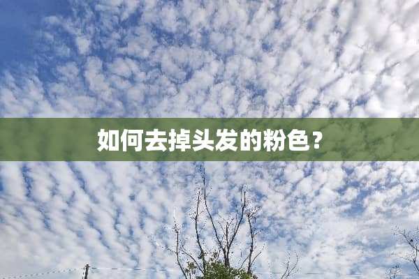 如何去掉头发的粉色？