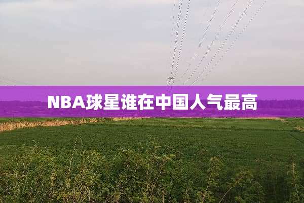 NBA球星谁在中国人气最高