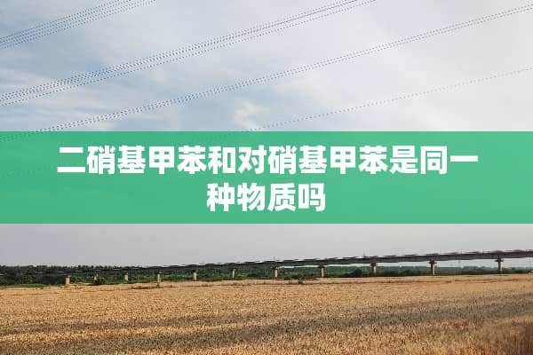 二硝基甲苯和对硝基甲苯是同一种物质吗